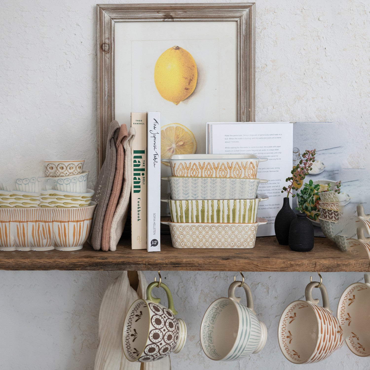 Hand-Stamped Stoneware Baker w/Pattern