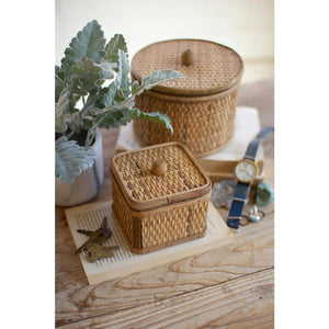 Woven Cane Box