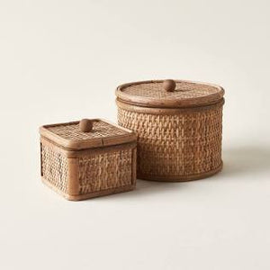 Woven Cane Box