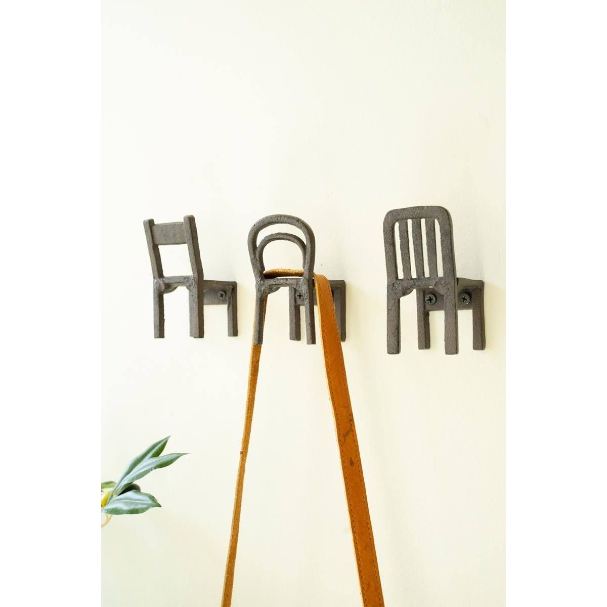 S/3 Cast Iron Chair Hooks