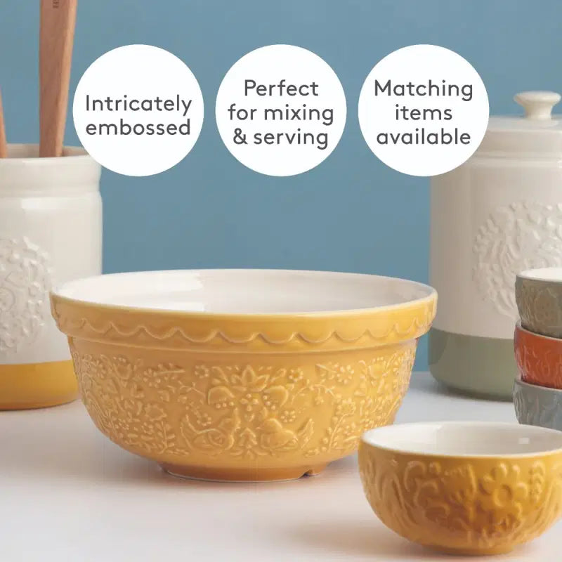 Mason Cash | Home to Roost Mixing Bowl | Buttercup Yellow | 1.25 Quart (S30)