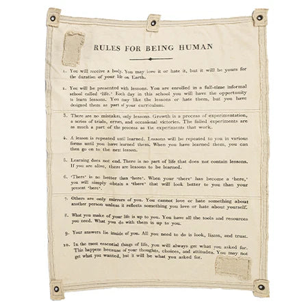 Wall Tarp | 10 Rules for Being Human