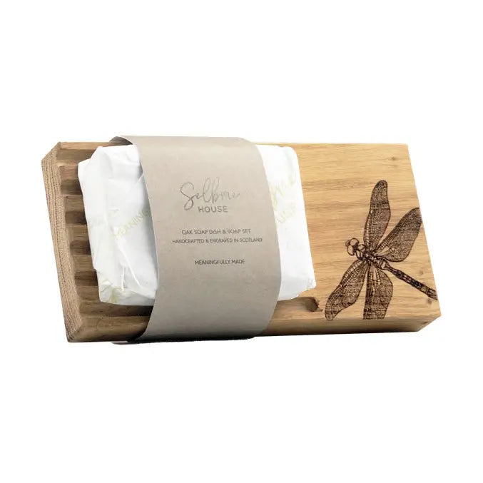 Oak Soap Dish & Soap Set | Dragonfly