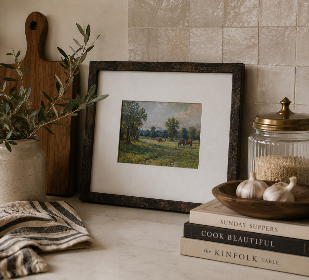 Burl Wood Veneer Matted Photo Frame