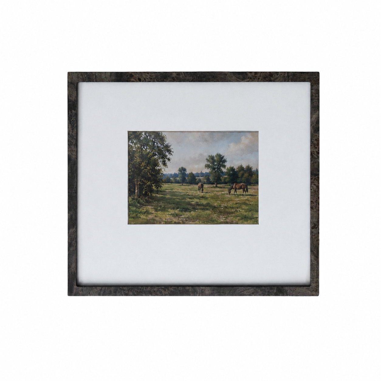 Burl Wood Veneer Matted Photo Frame