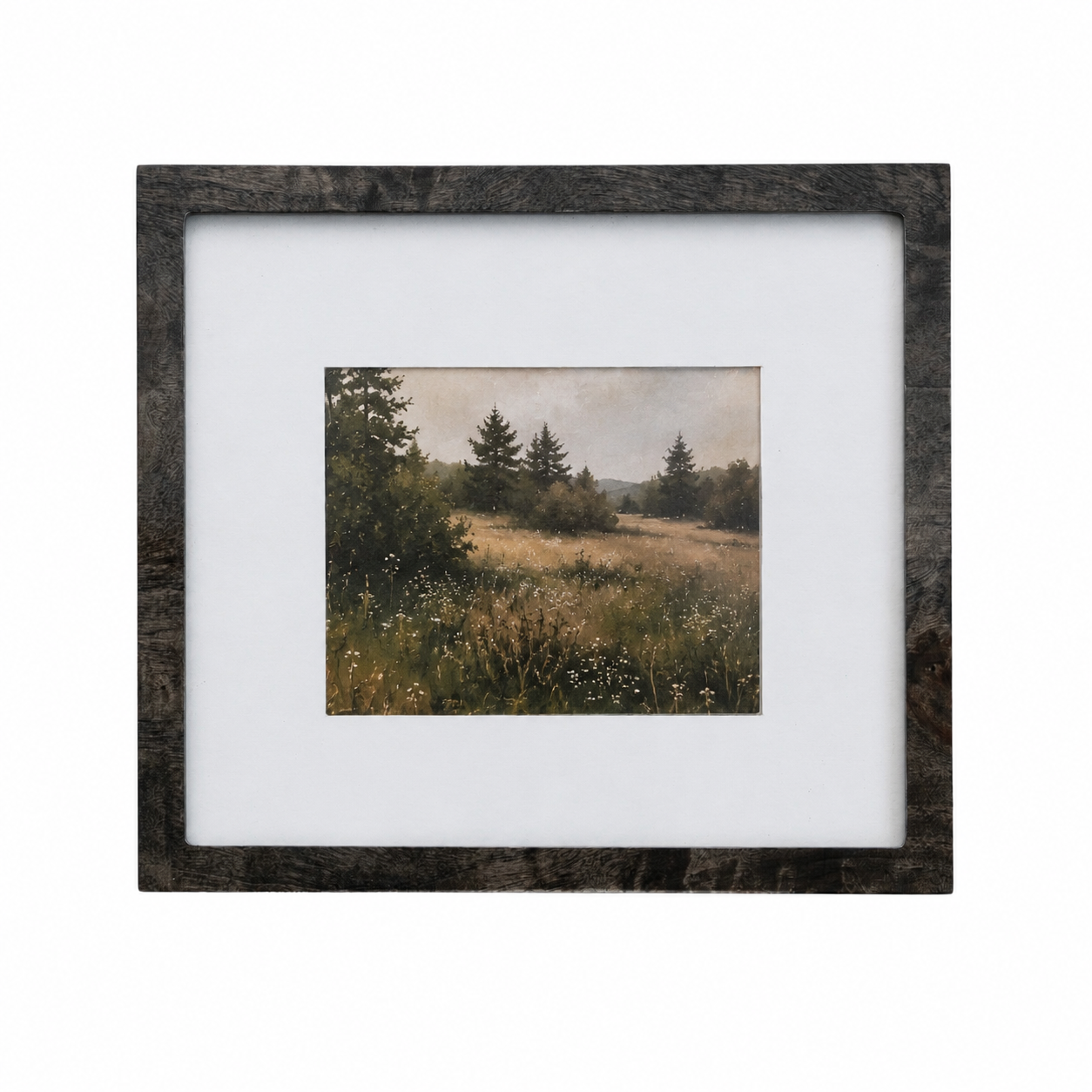 Burl Wood Veneer Matted Photo Frame