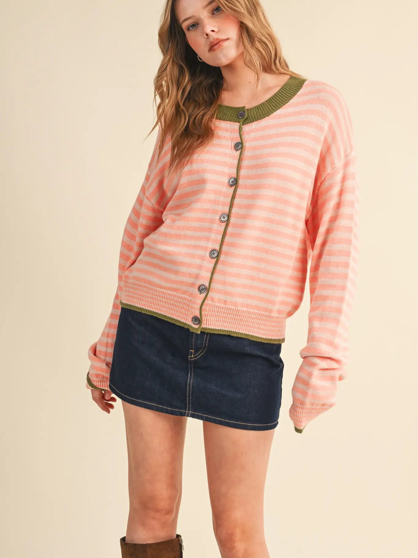 Striped Sweater Cardigan