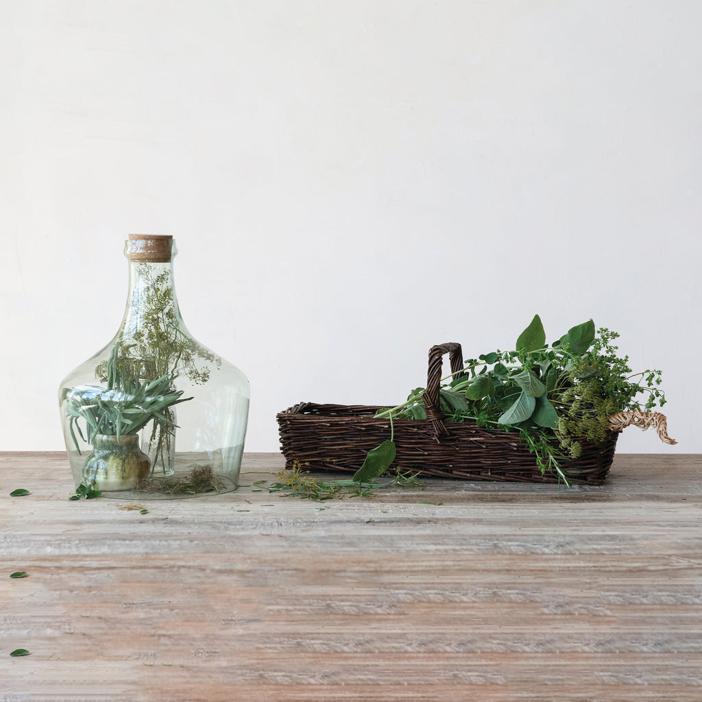 Hand-Woven Reed Basket