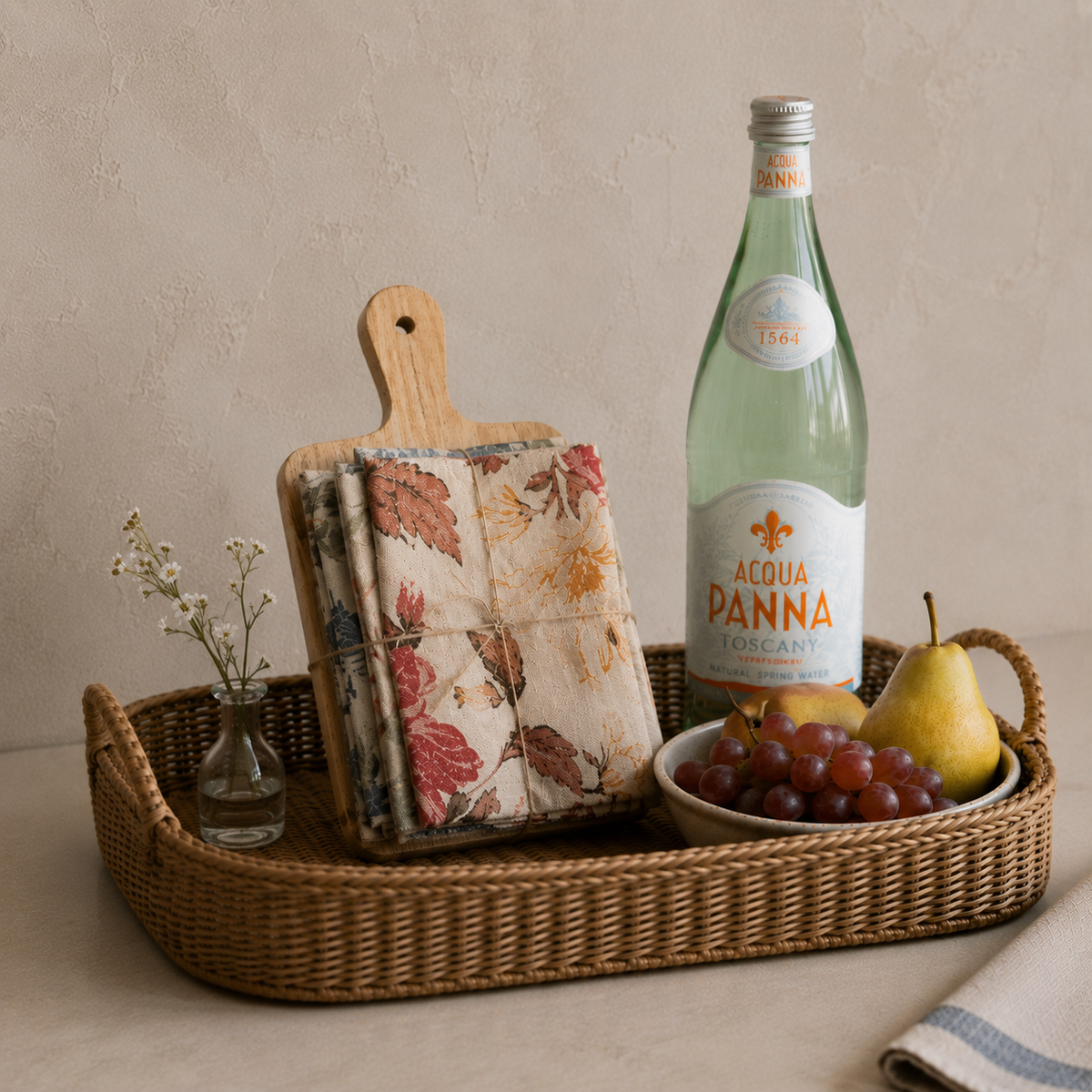 Floral Tea Towel & Serving Board Gift Set