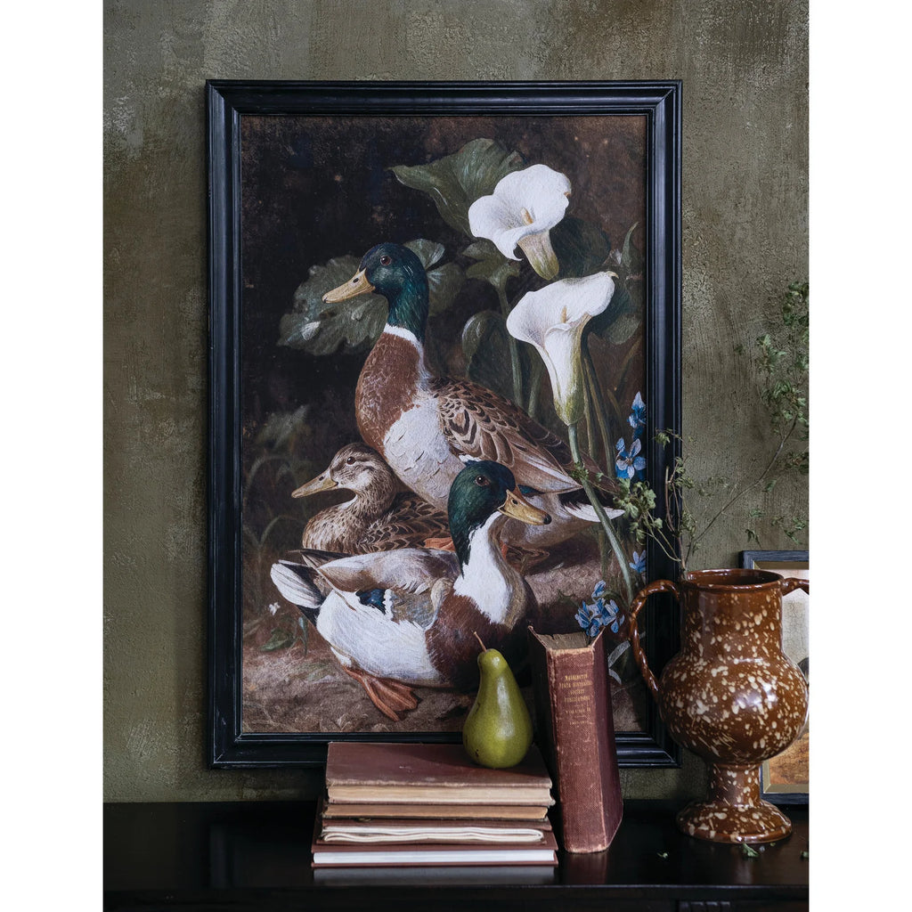 Vintage Mallards & Calla Lilies Framed Wall Art