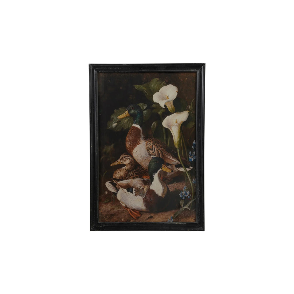 Vintage Mallards & Calla Lilies Framed Wall Art