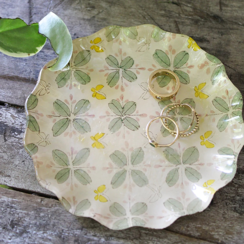 Scalloped Round Decoupage Plate