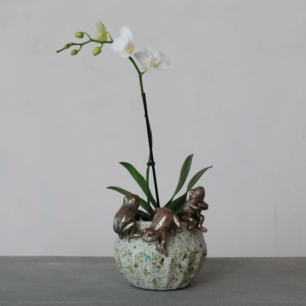 Resin Frog Pot Hanger