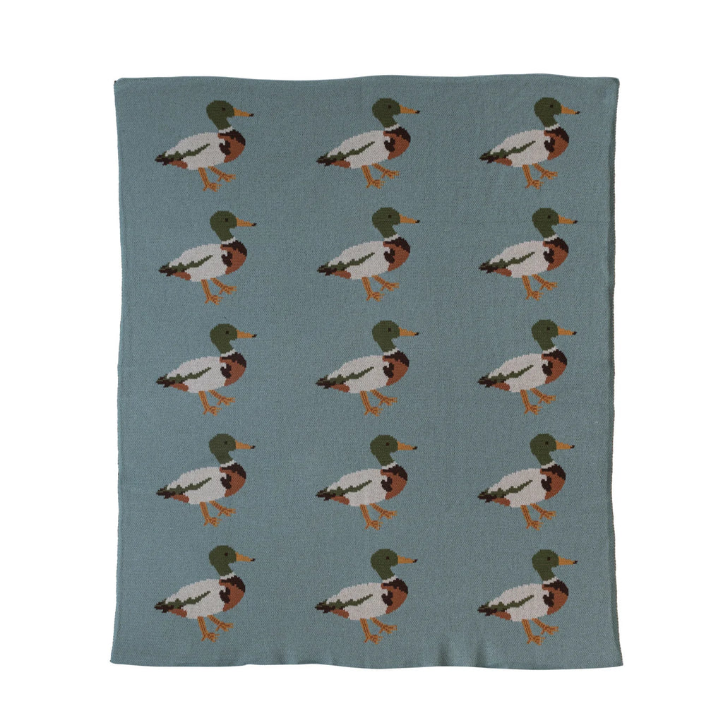 Cotton Knit Baby Blanket | Ducks