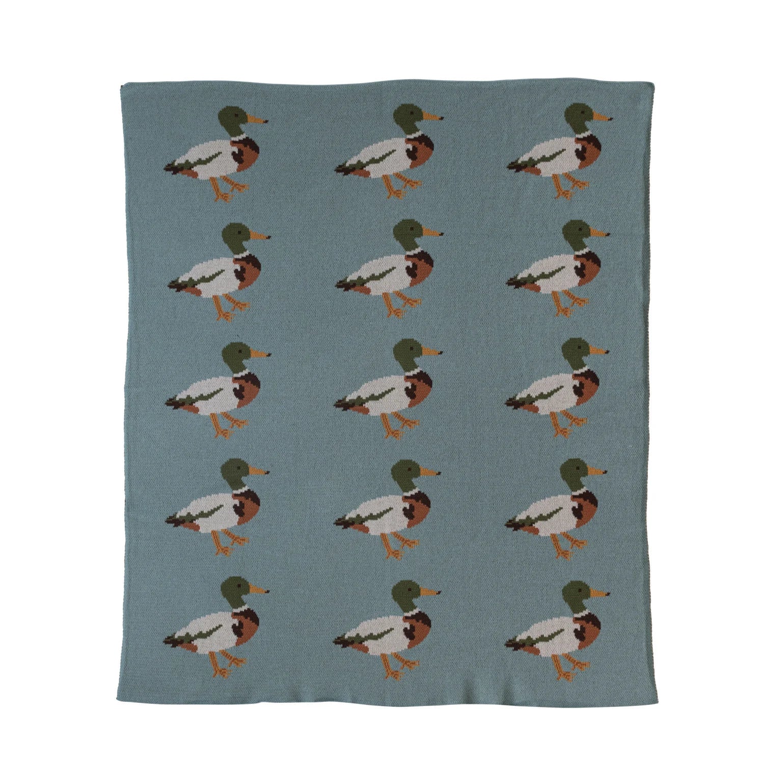 Cotton Knit Baby Blanket | Ducks