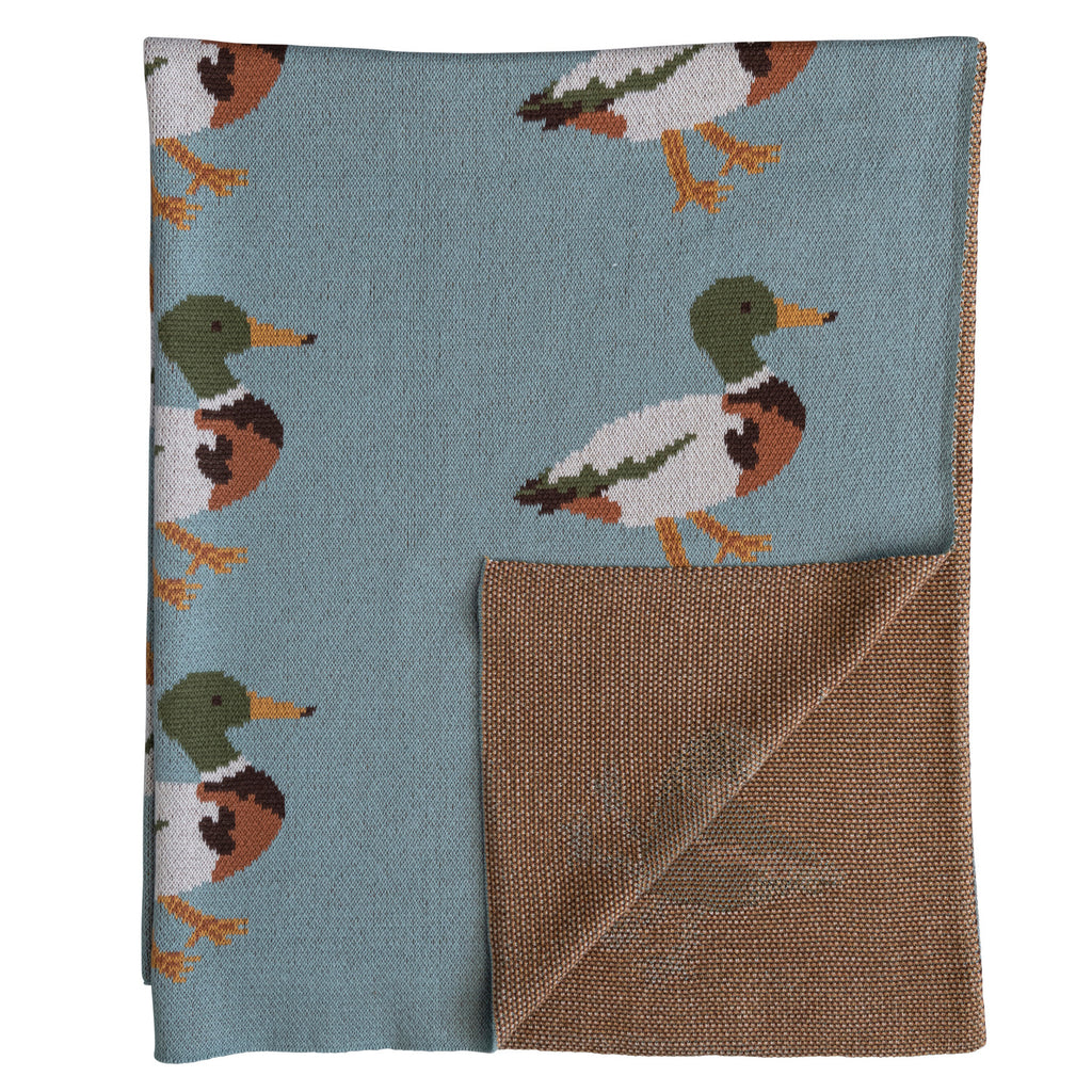 Cotton Knit Baby Blanket | Ducks