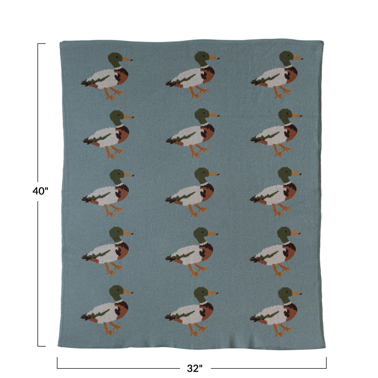 Cotton Knit Baby Blanket | Ducks