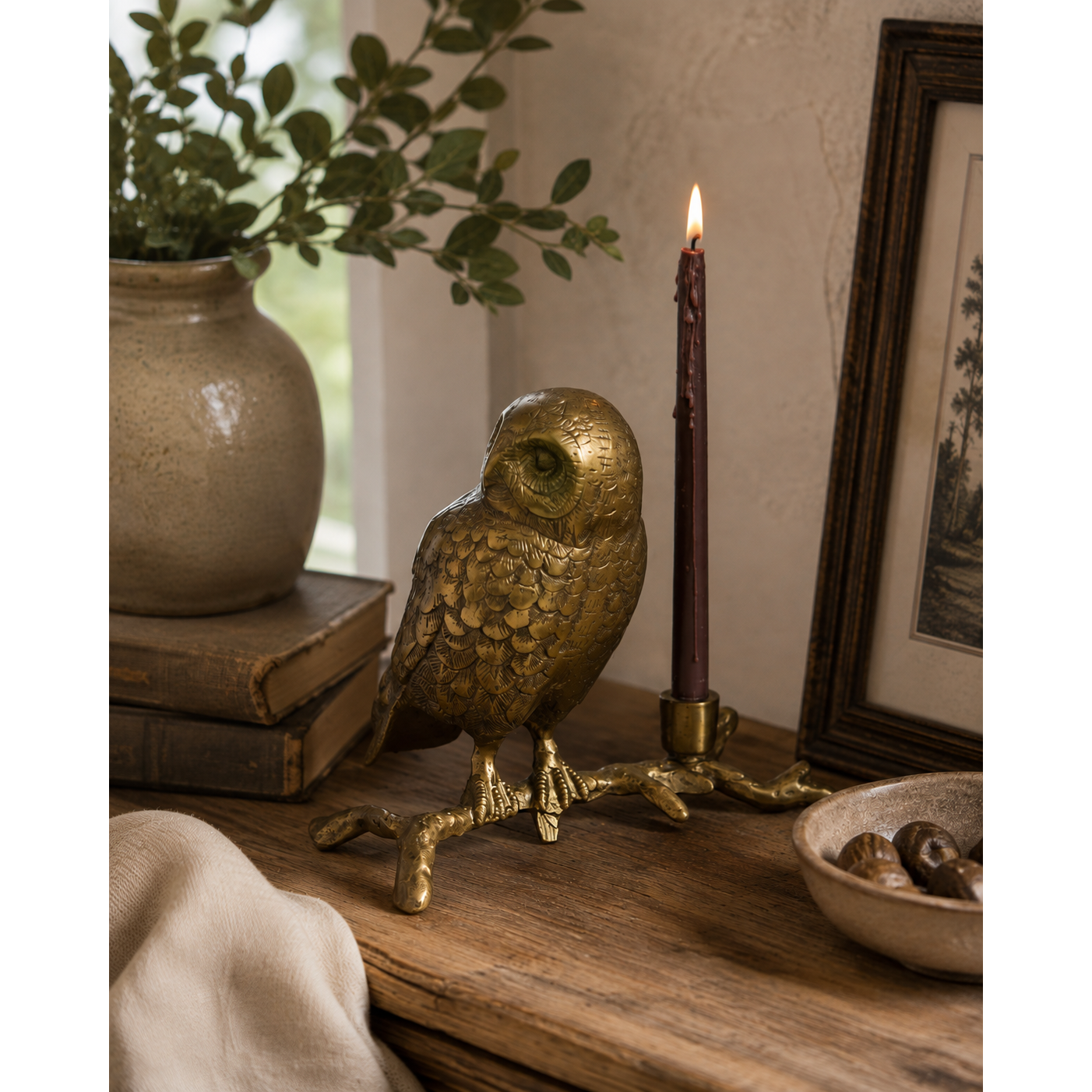 Owl's Watch Candleholder