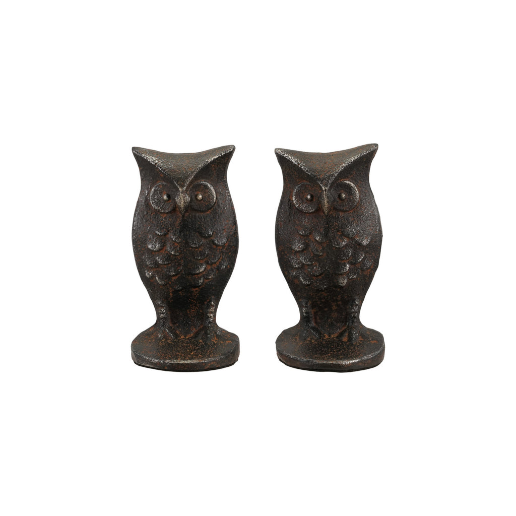S/2 Cast Iron Owl Bookends