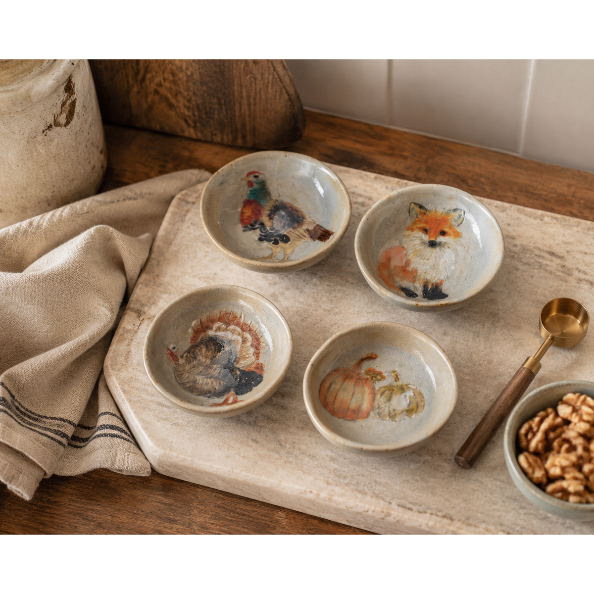 Hand-Painted Stoneware Pinch Dish | 4 Styles