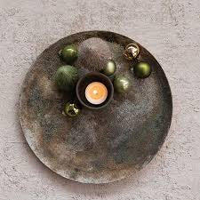 Distressed Pewter Decorative Tray