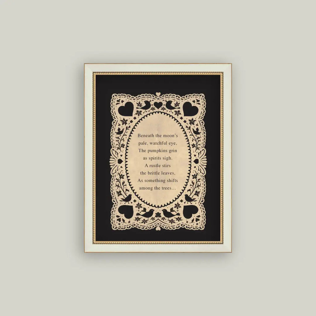 Beneath the Moon Framed Halloween Poem