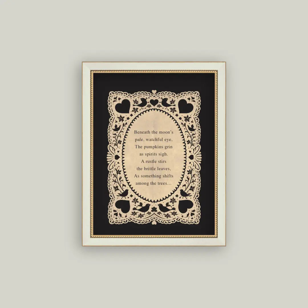 Beneath the Moon Framed Halloween Poem