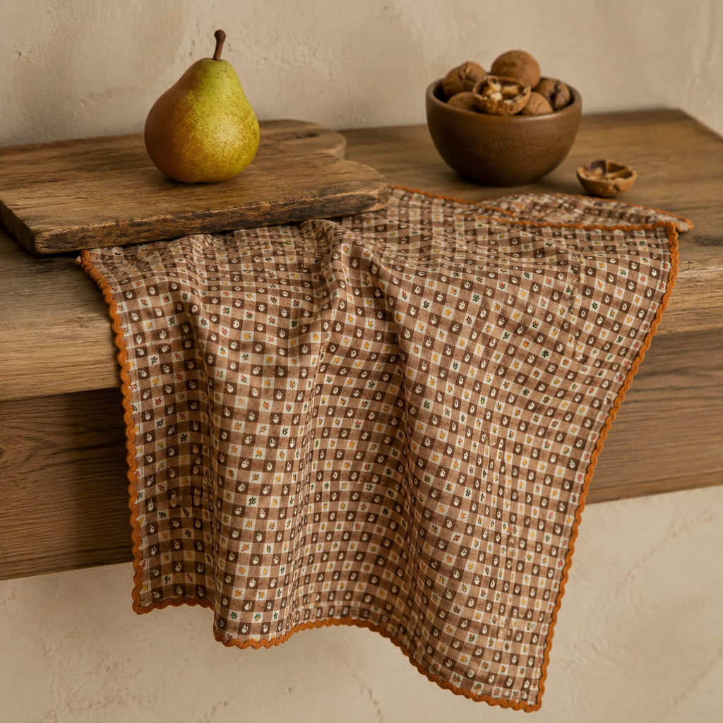 Harvest Gingham Tea Towel