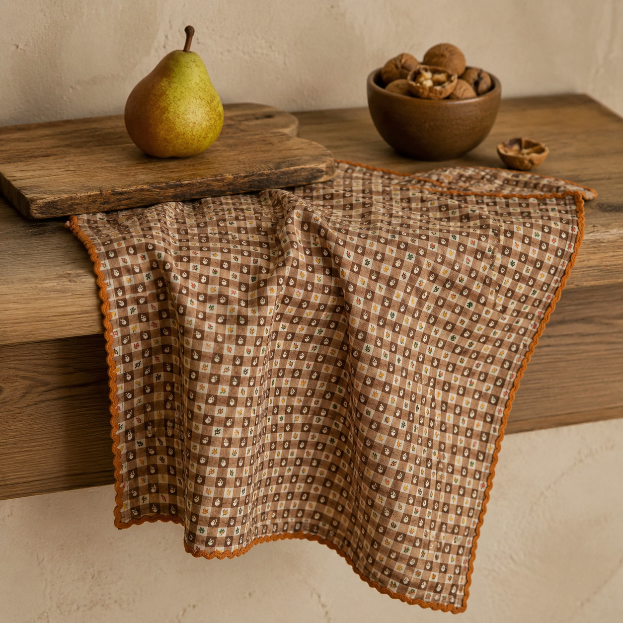 Harvest Gingham Tea Towel