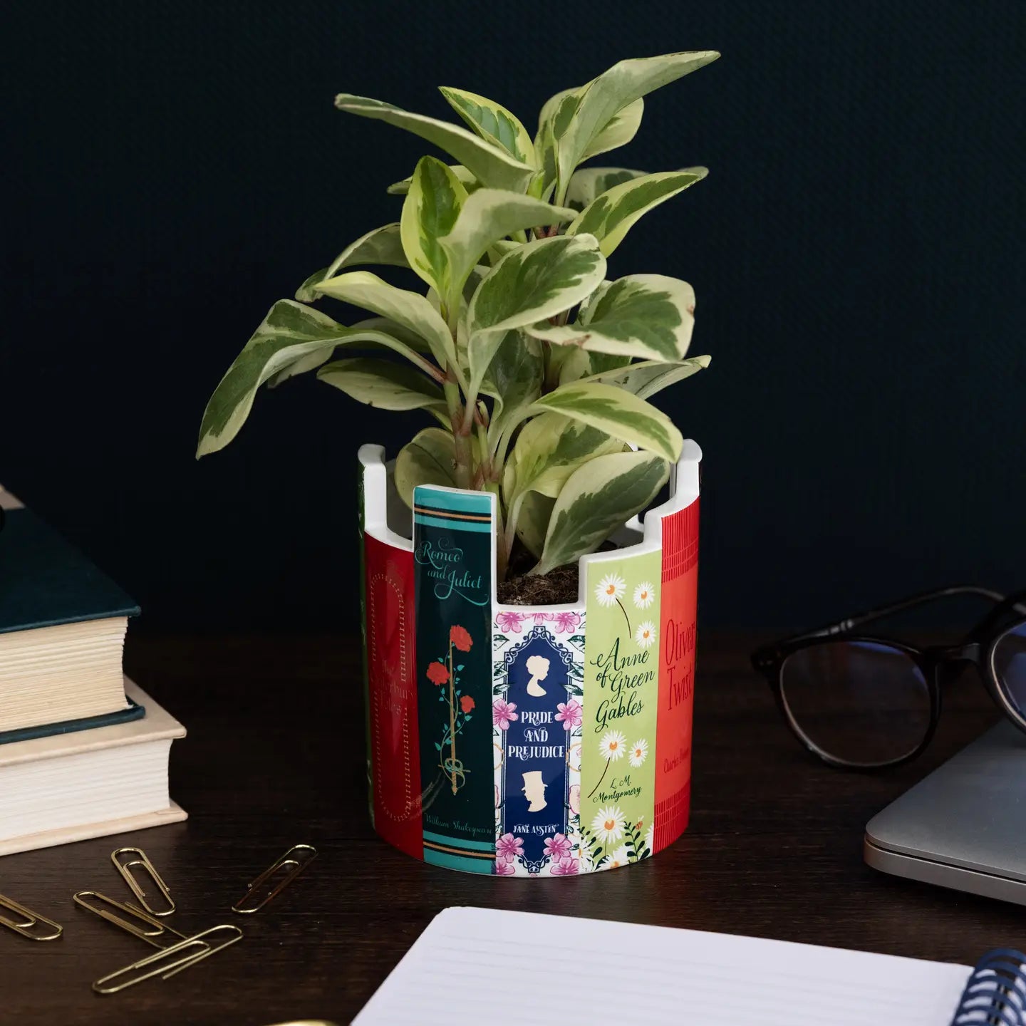 Classic Literature Ceramic Planter & Desk Pot
