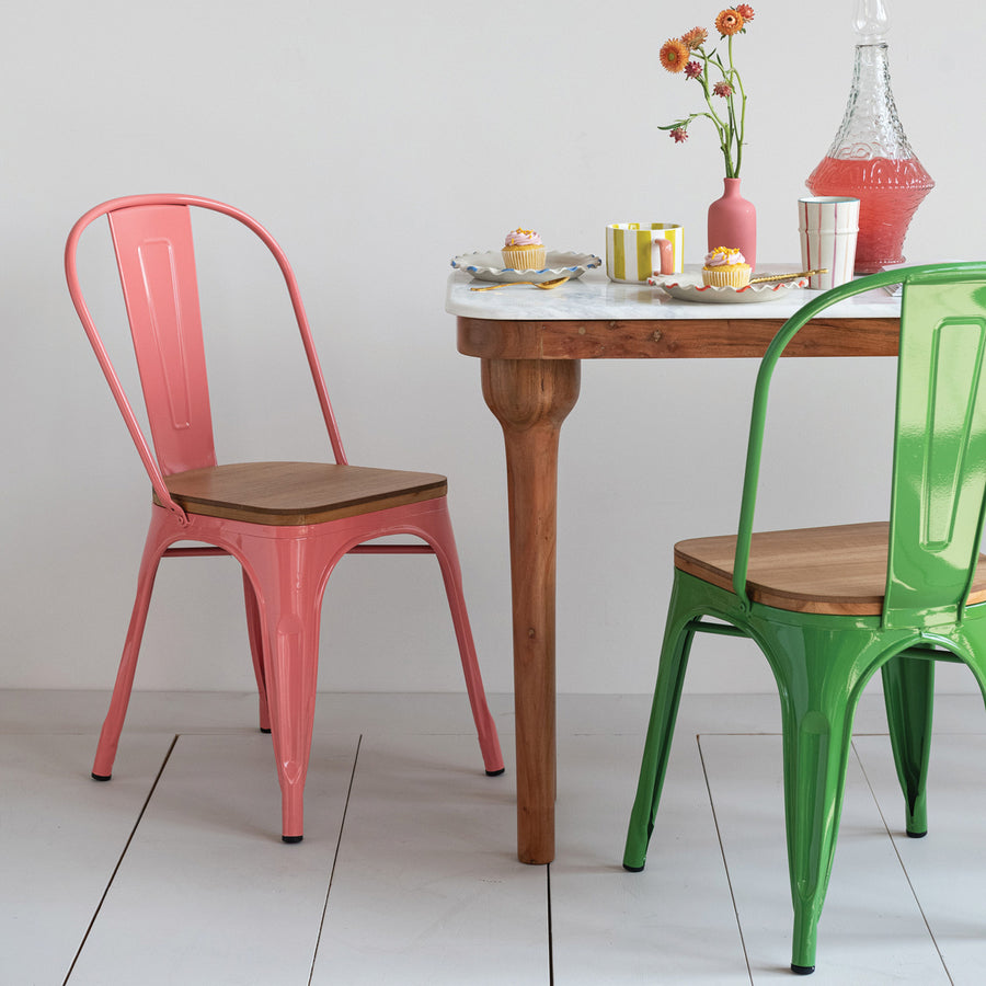 Wood Console Table w/Marble Top