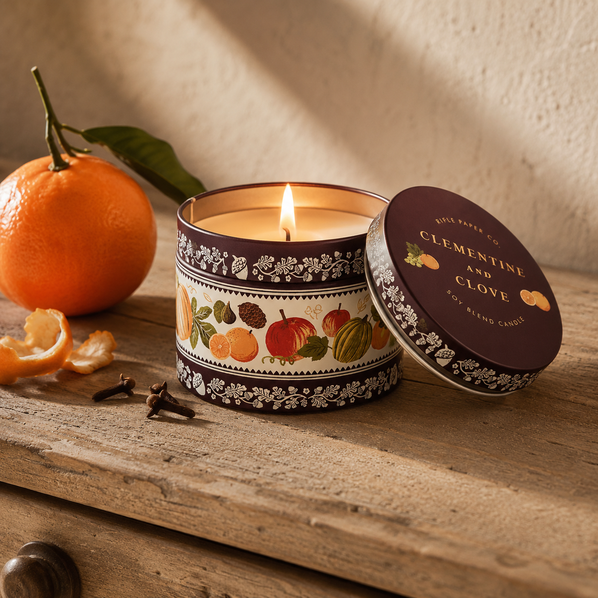 Clementine & Clove Tin Candle