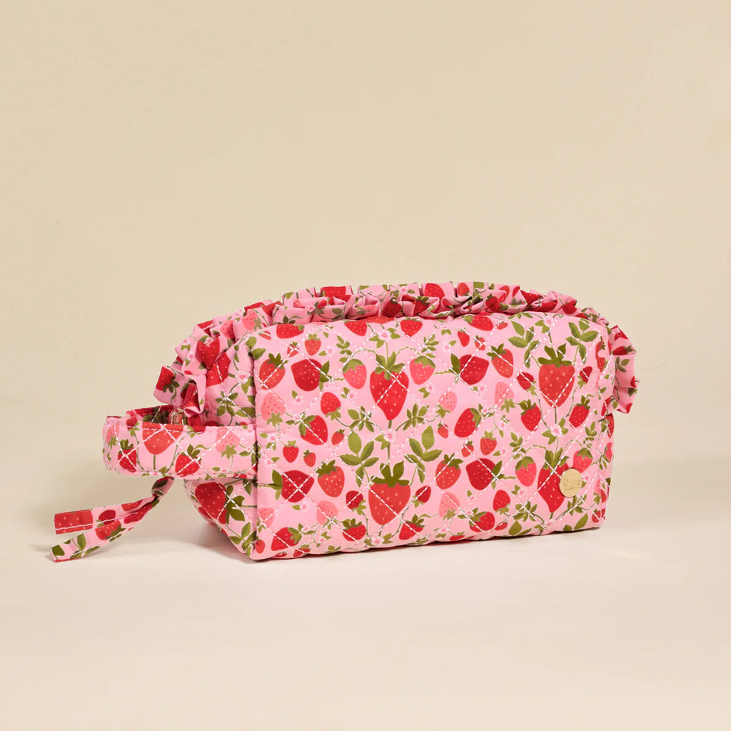 Strawberry Fields Essentials Quilted Cosmetic Pouch