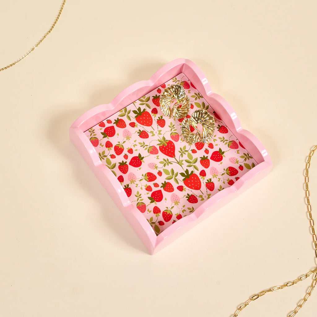 Strawberry Fields Scallop Trinket Tray
