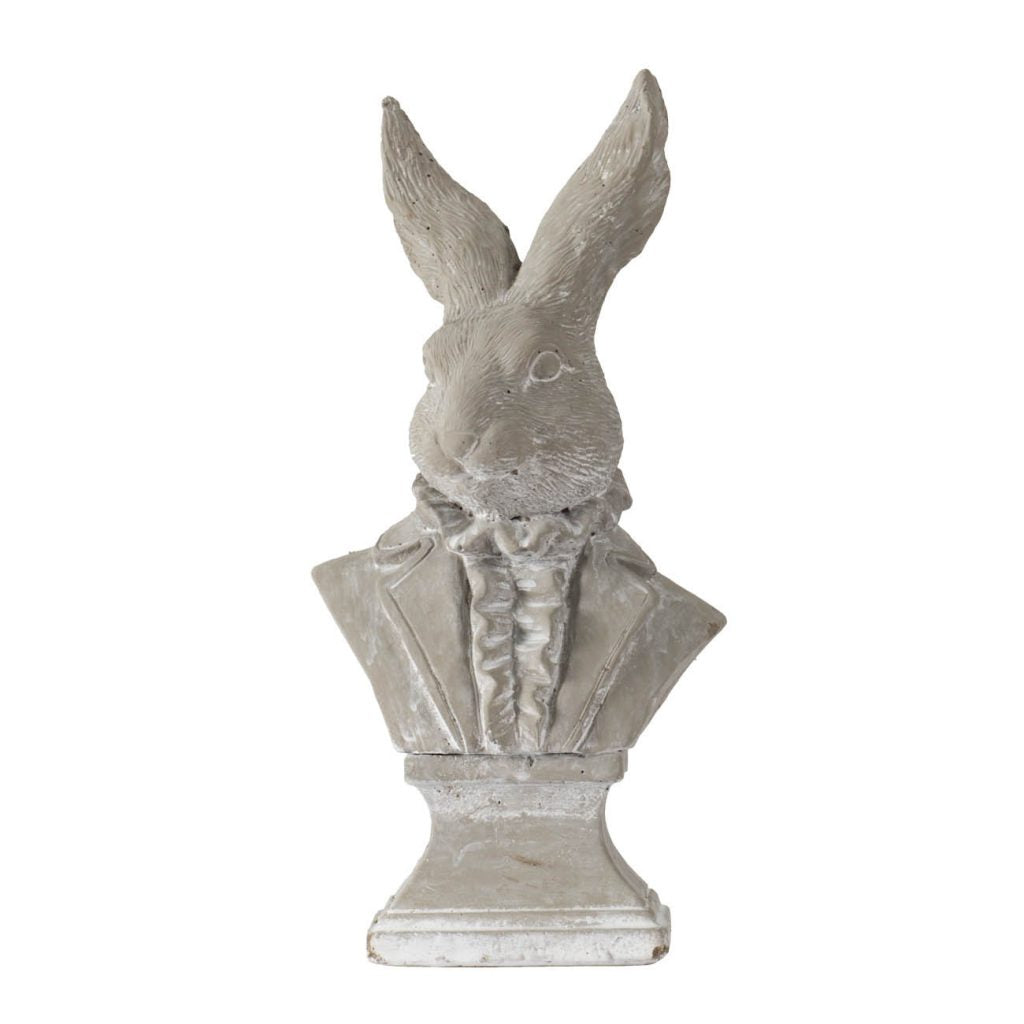 Gray Cement Rabbit Bust