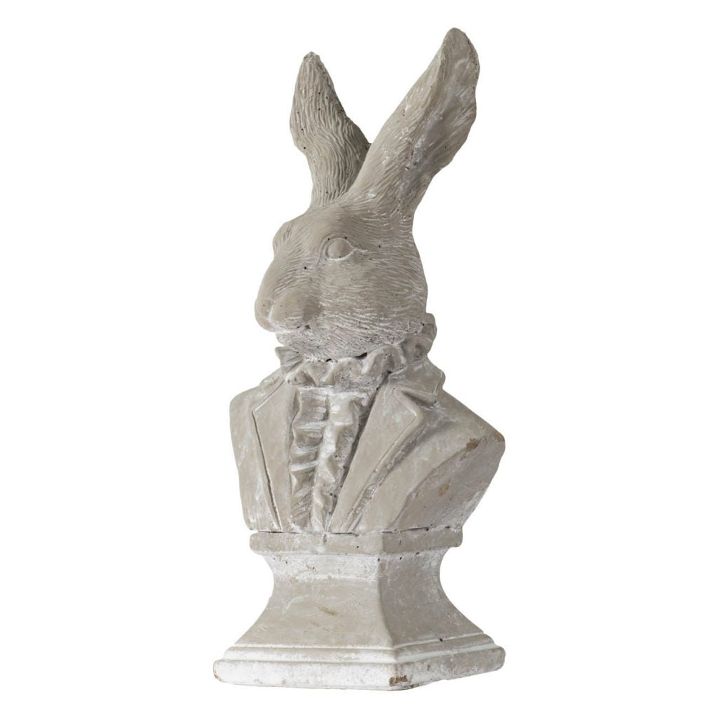 Gray Cement Rabbit Bust