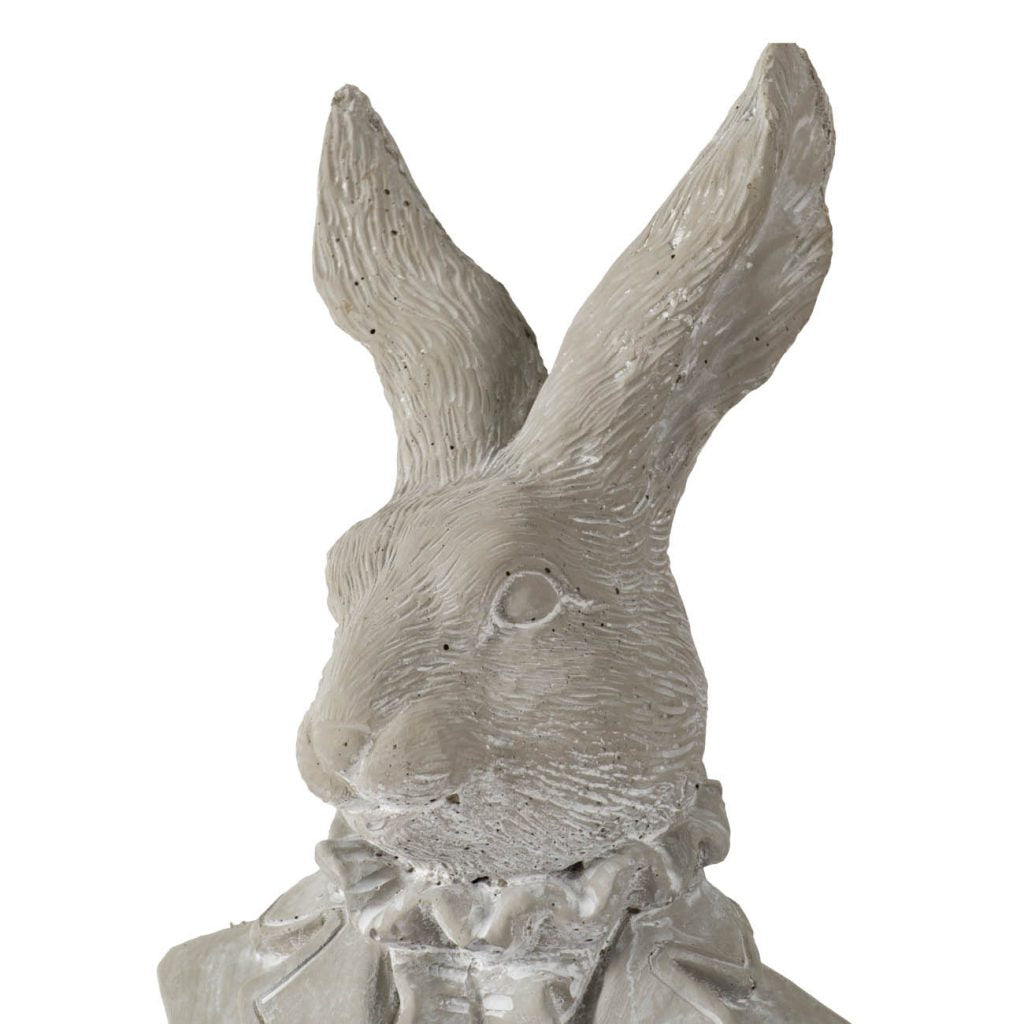 Gray Cement Rabbit Bust