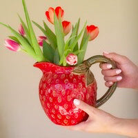 Ceramic Strawberry Pitcher