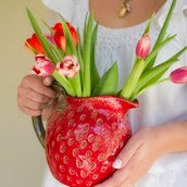 Ceramic Strawberry Pitcher