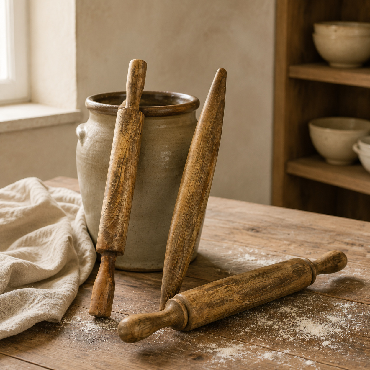 Vintage-Inspired Mango Wood Rolling Pin
