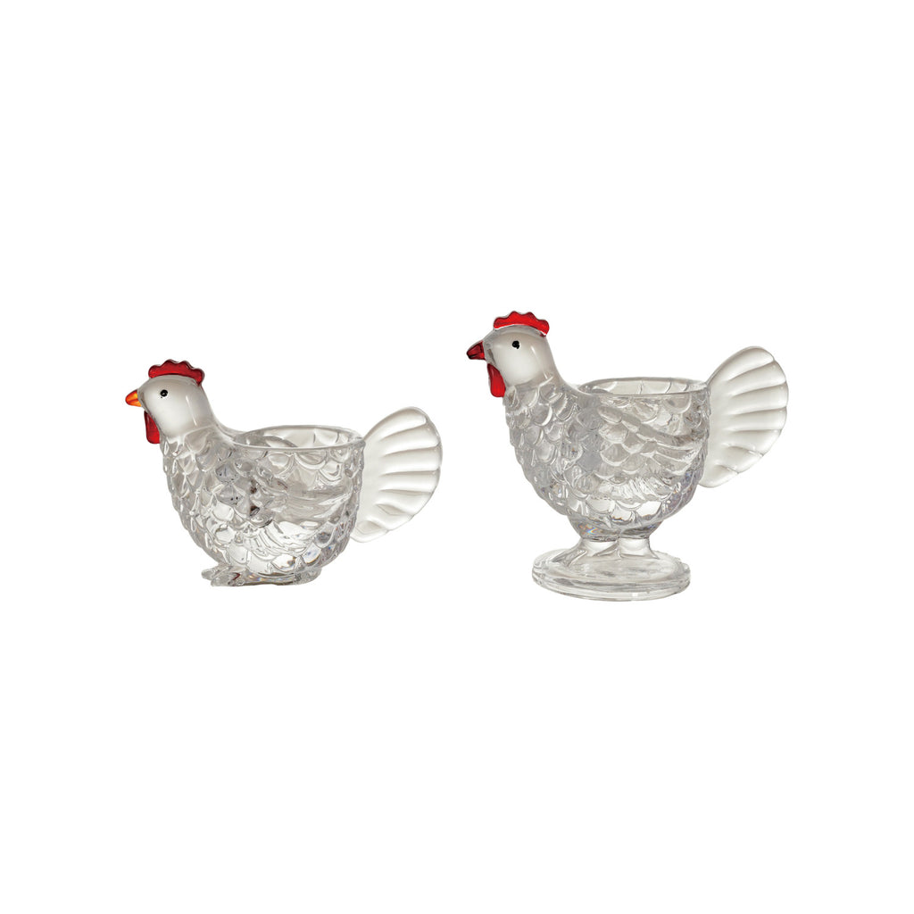 Clear Glass Hen Votive Holder