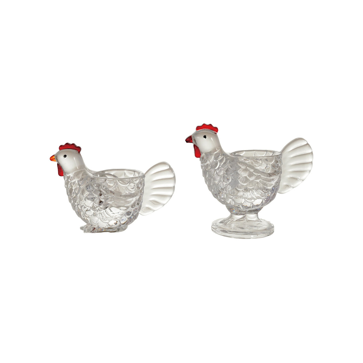 Clear Glass Hen Votive Holder