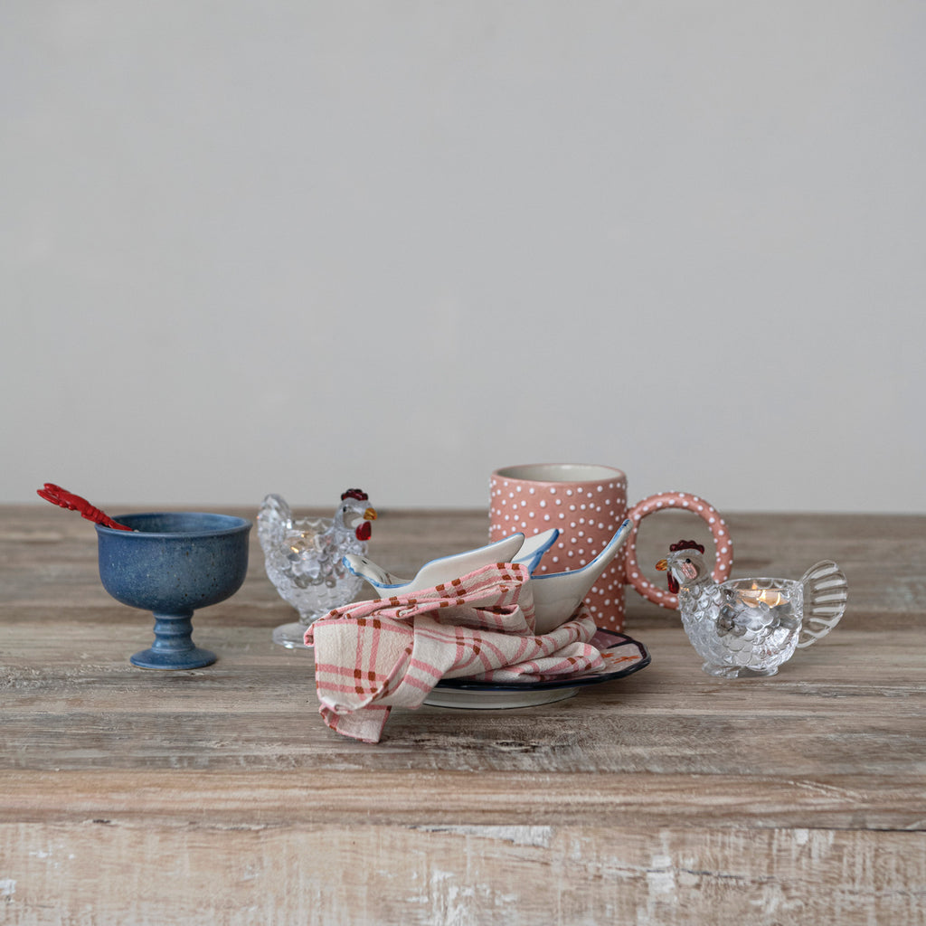 Clear Glass Hen Votive Holder
