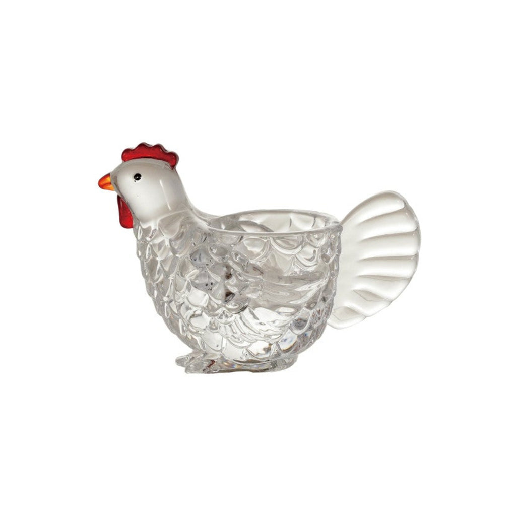 Clear Glass Hen Votive Holder