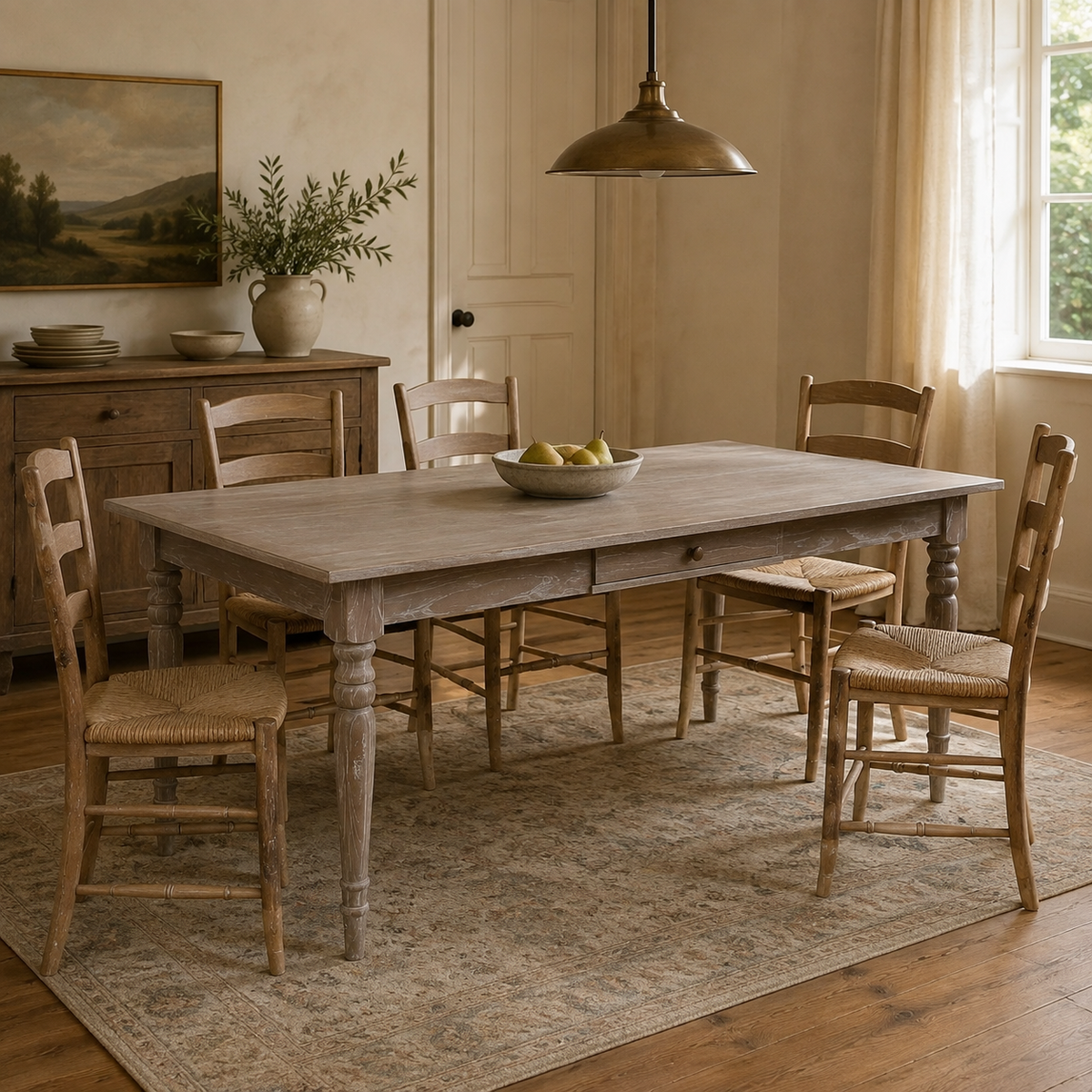 Jules Whitewashed Dining Table