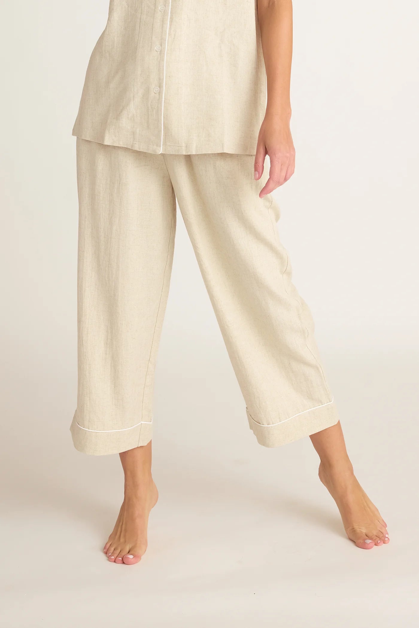 Linen Capri Pant | Natural