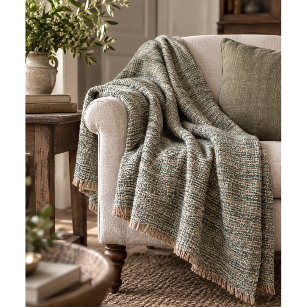 Textured Nubby Woven Throw
