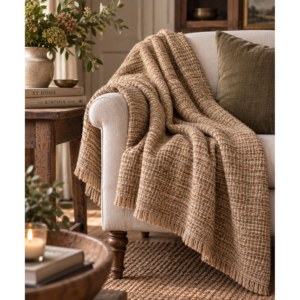 Textured Nubby Woven Throw