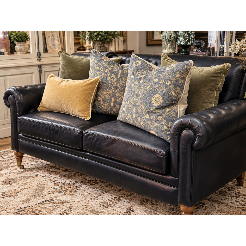 Louisville Chesterfield Leather Settee
