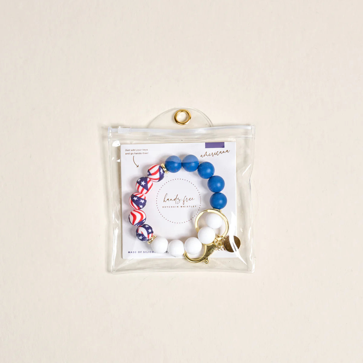 Americana Hands-Free Keychain Wristlet